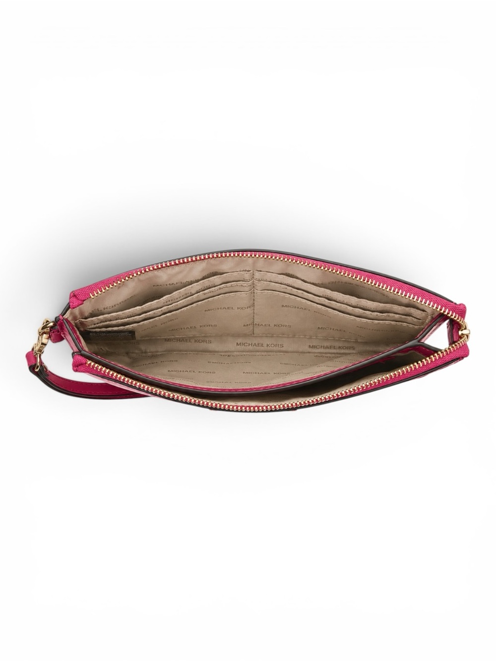 Michael Kors LOVE Studded Pink Leather Zip Wristlet Wallet Clutch Card Case - Picture 6 of 13